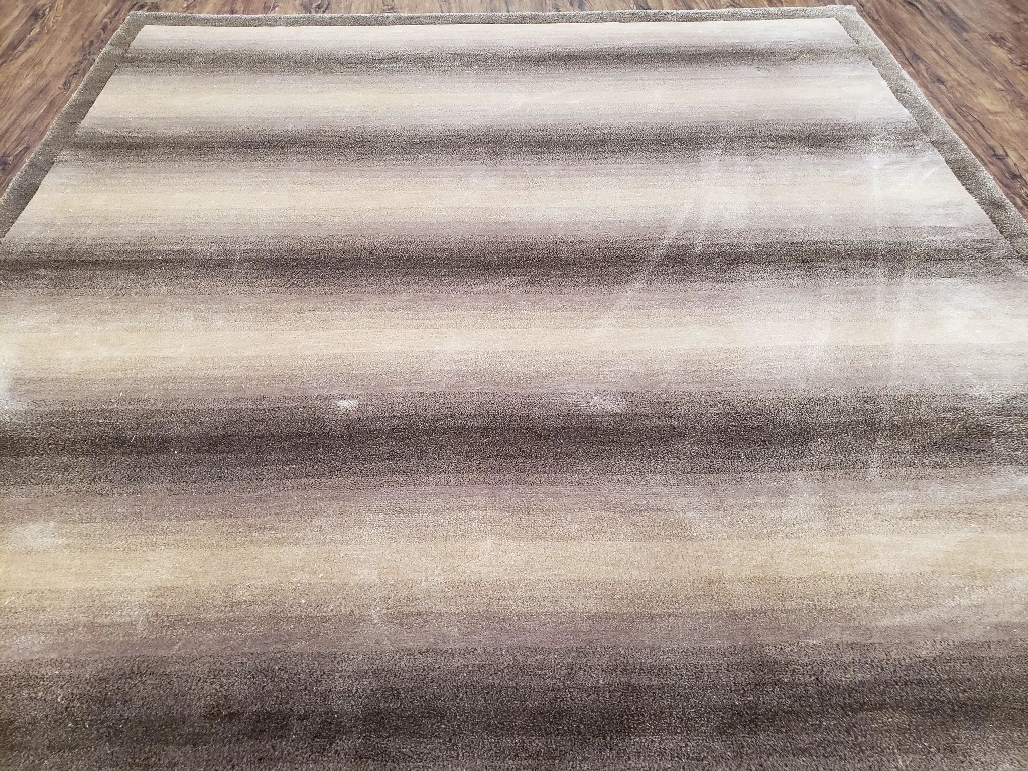 Vintage Safavieh Tibetan Indian Rug 6x9, Nepal Rug, Handmade, Striped Rug, Brown & Beige, 6x9 Oriental Carpet, Wool, Soft by Jewel Rugs