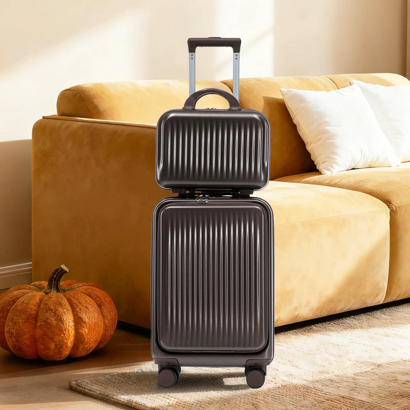 14' & 20' ABS Spinner Wheel Luggage Set with Cosmetic Case by HouseOfZazla