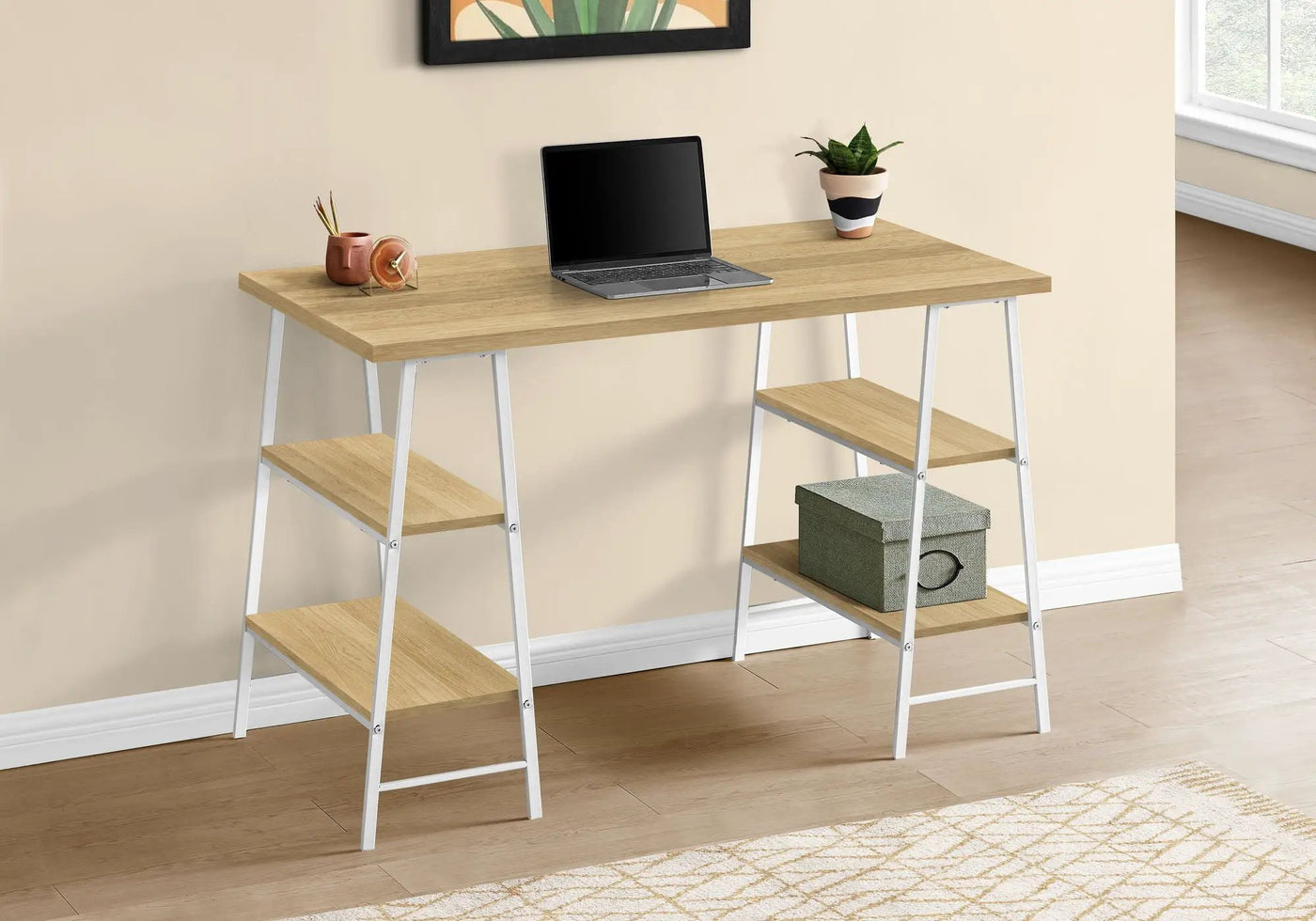 Computer Desk for Home Office with Storage Shelves by HouseOfZazla