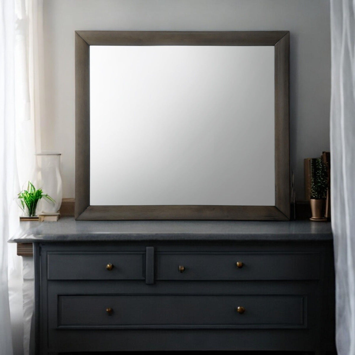 Contemporary Design Mirror with Modern Frame - Black, White, Dark Brown, Dark Gray, photo 3 of 16