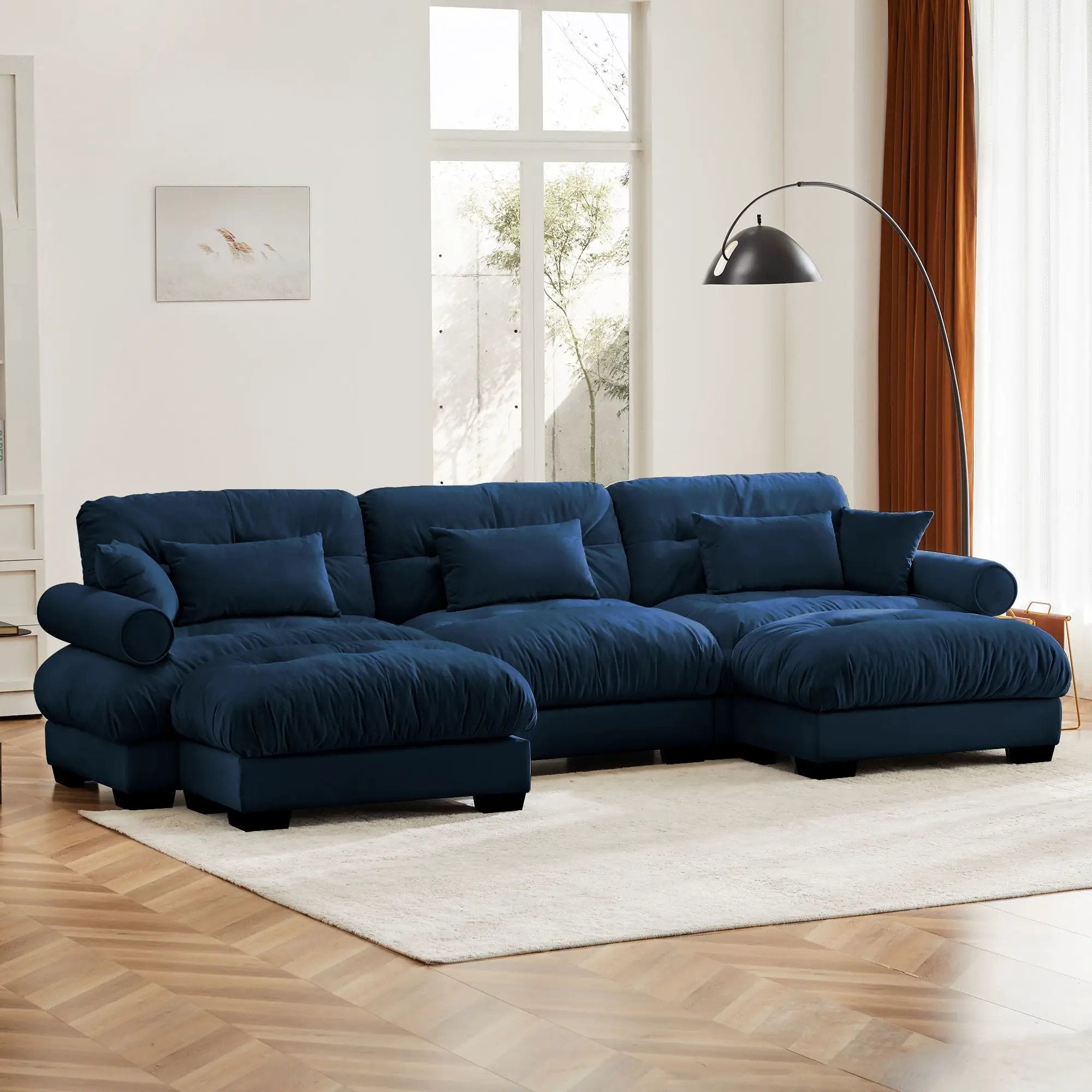 Super Comfort Oversized Modular Sectional Sofa With Movable Ottoman by Unique Piece Furniture