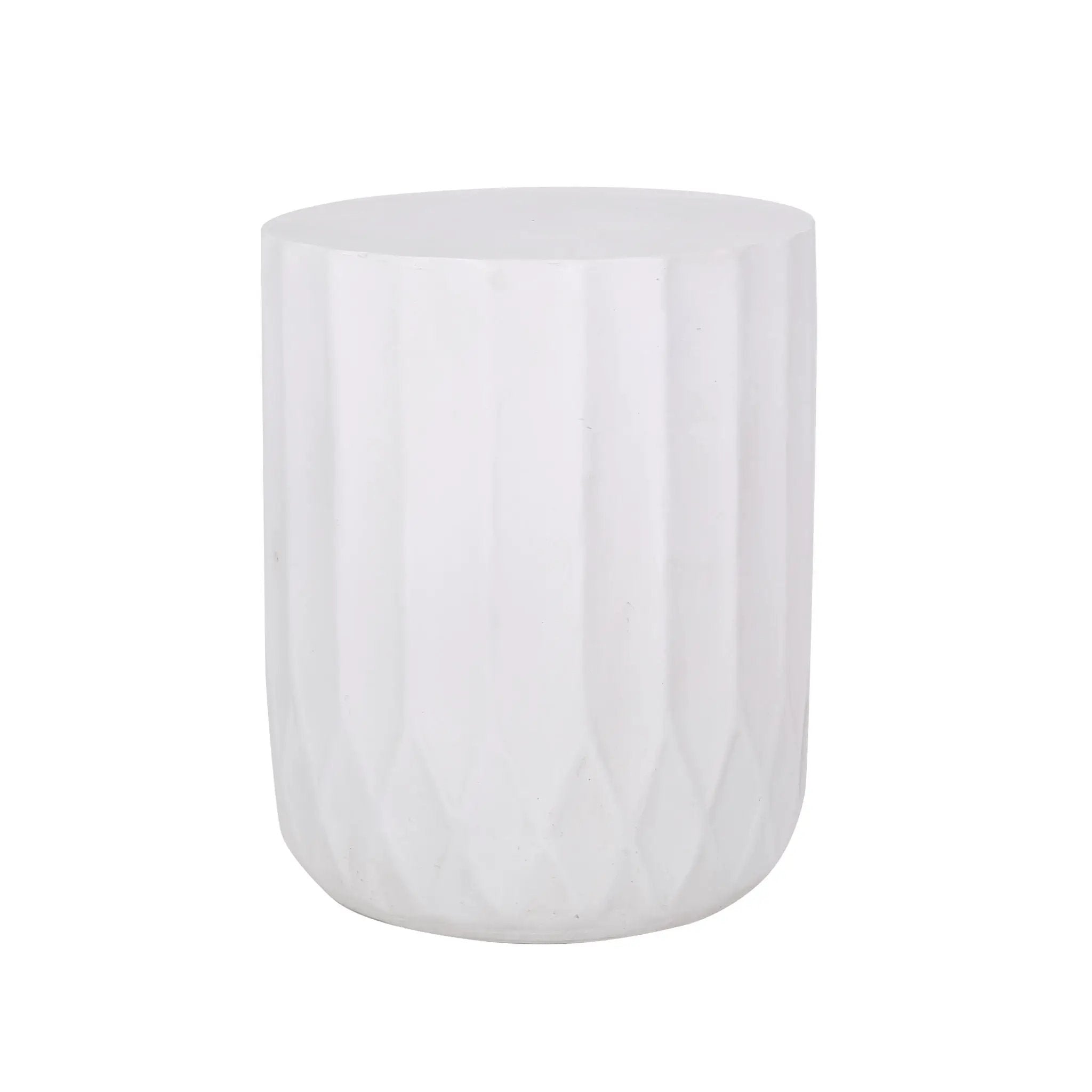 Outdoor End Table With Scallop Edge - Antique White by HouseOfZazla