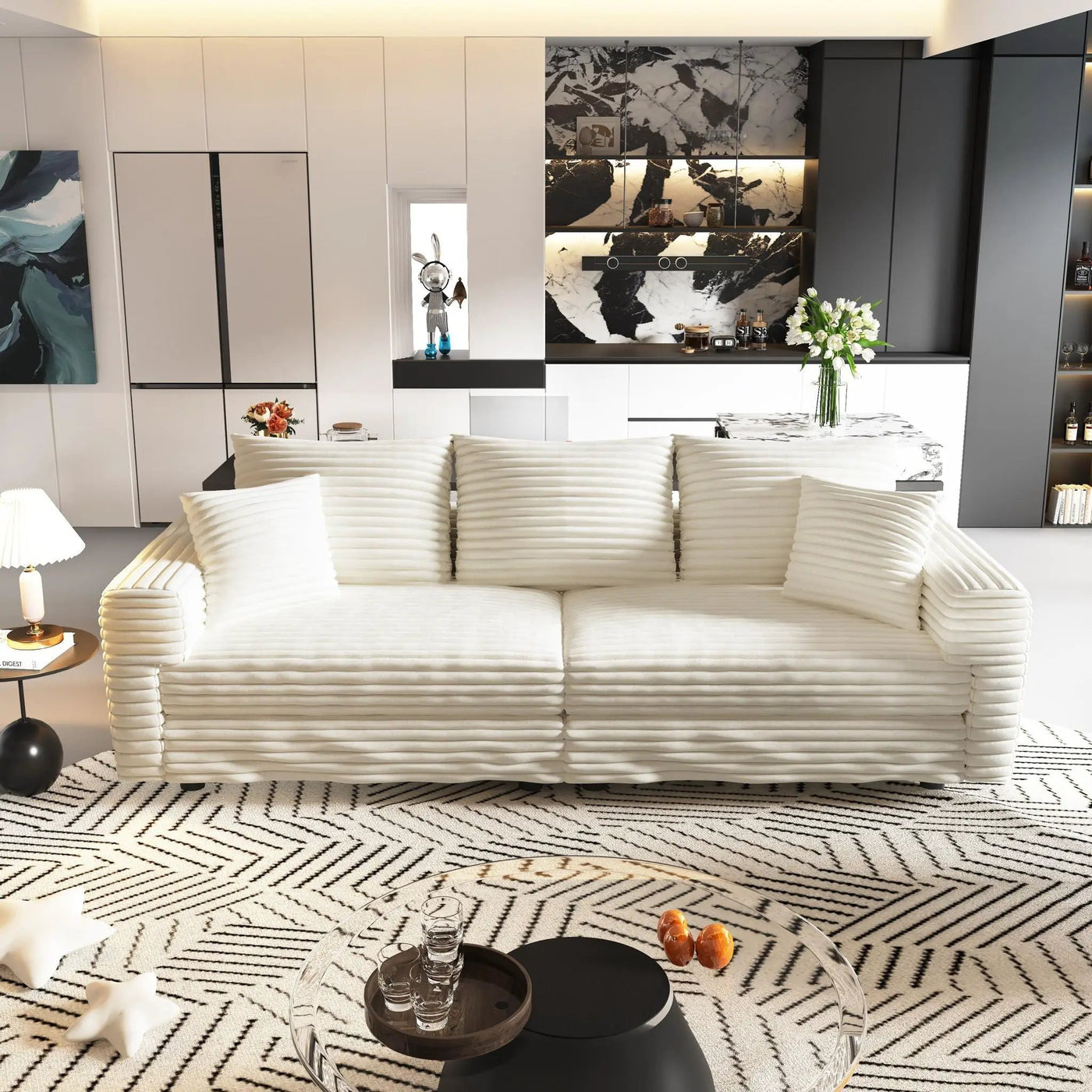 4 Seat Modern Comfy Upholstered Sofa Cloud Couch by HouseOfZazla
