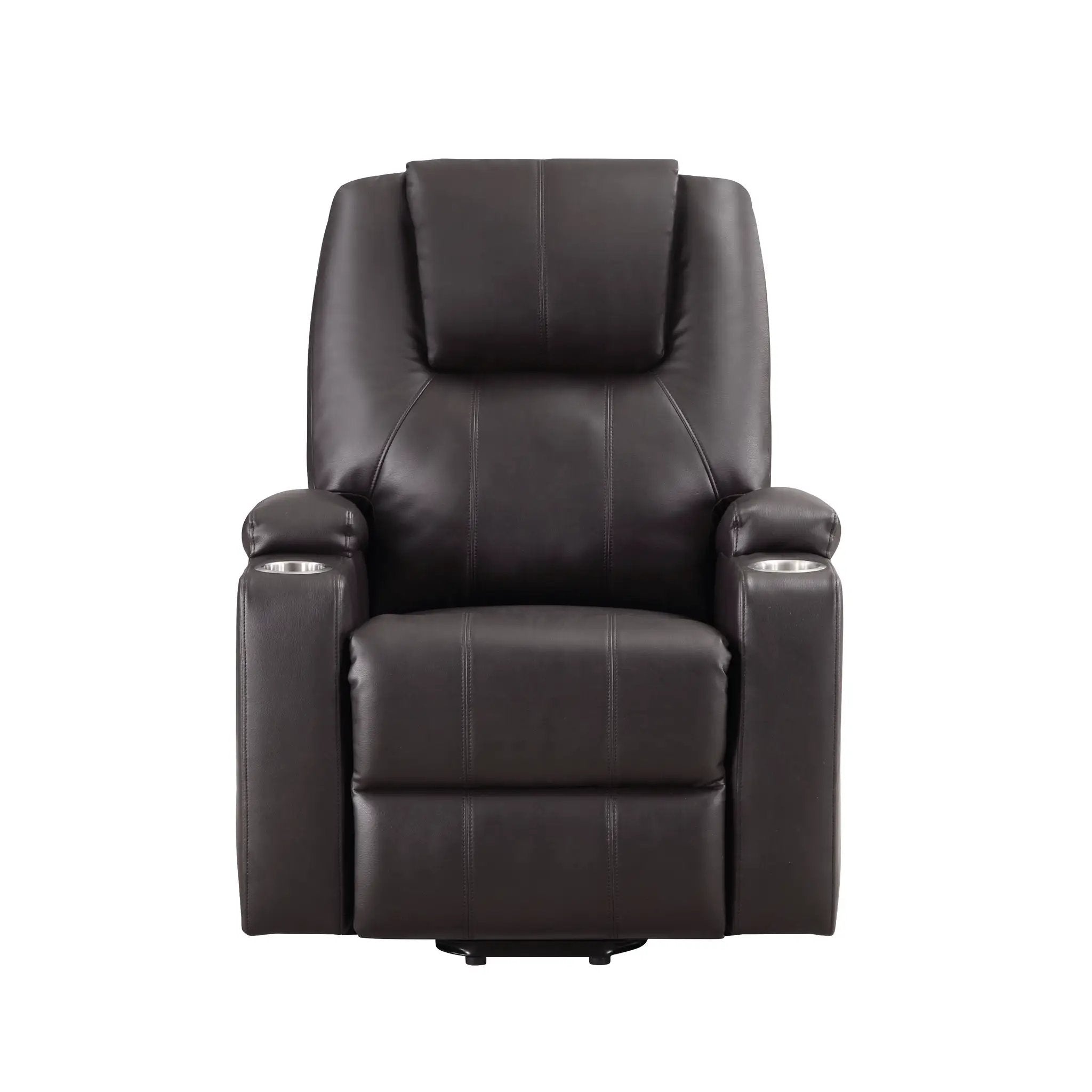 Brown Leather Recliner Aire w/Power Lift & Massage by HouseOfZazla