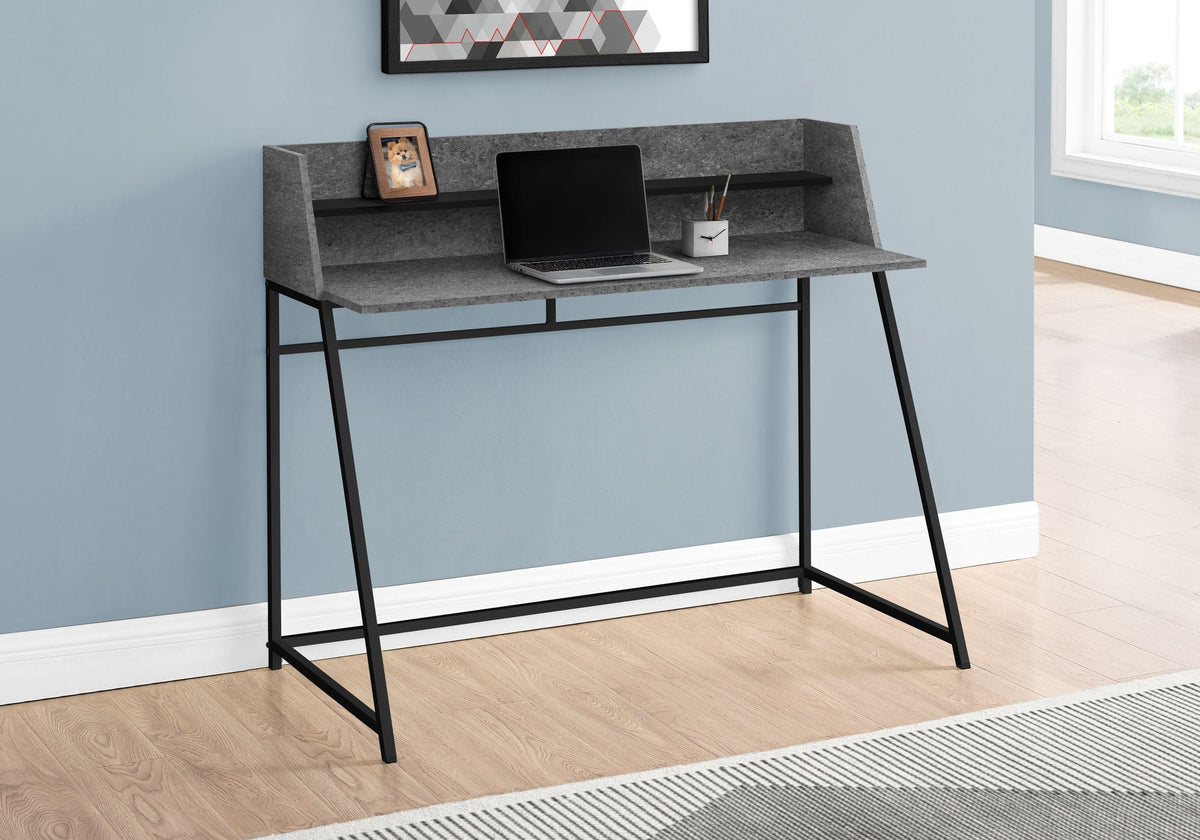 Marble Look Computer Desk with Storage Shelves - Multiple Colors, photo 16 of 24