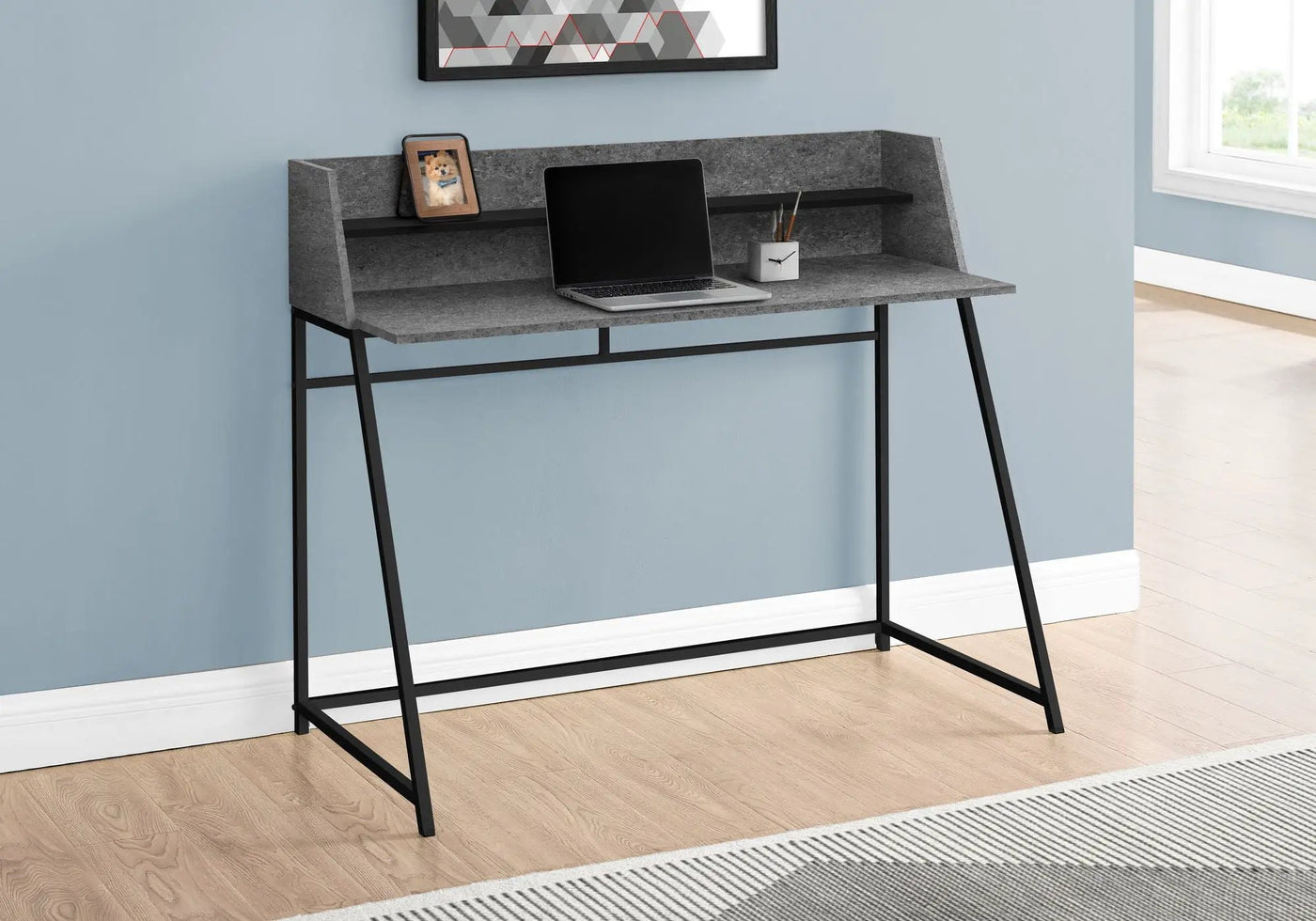 Computer Desk For Home Office, Laptop, Storage Shelves, Marble Look Contemporary & Modern by Unique Piece Furniture