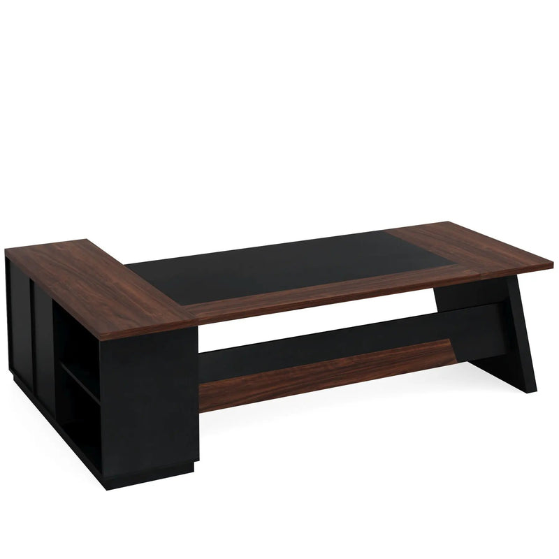 L-Shaped Executive Desk With File Cabinet & Drawers by HouseOfZazla