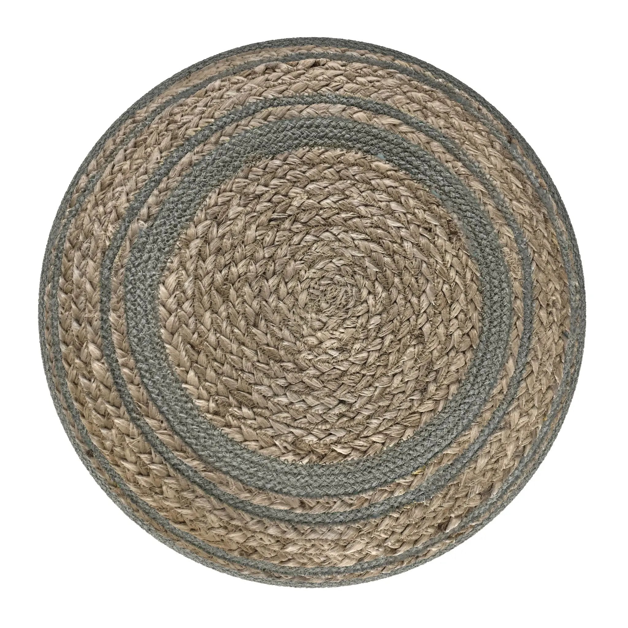 Serena - Handcrafted Round Braided Pouf by HouseOfZazla