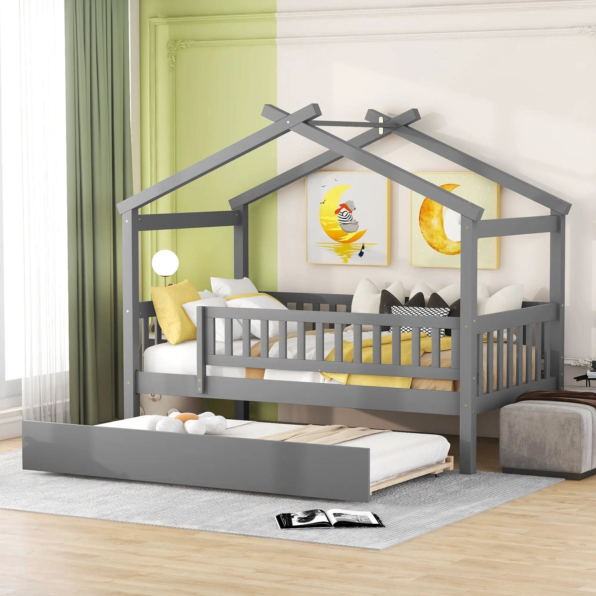 Creativity House Bed With Twin Size Trundle by HouseOfZazla