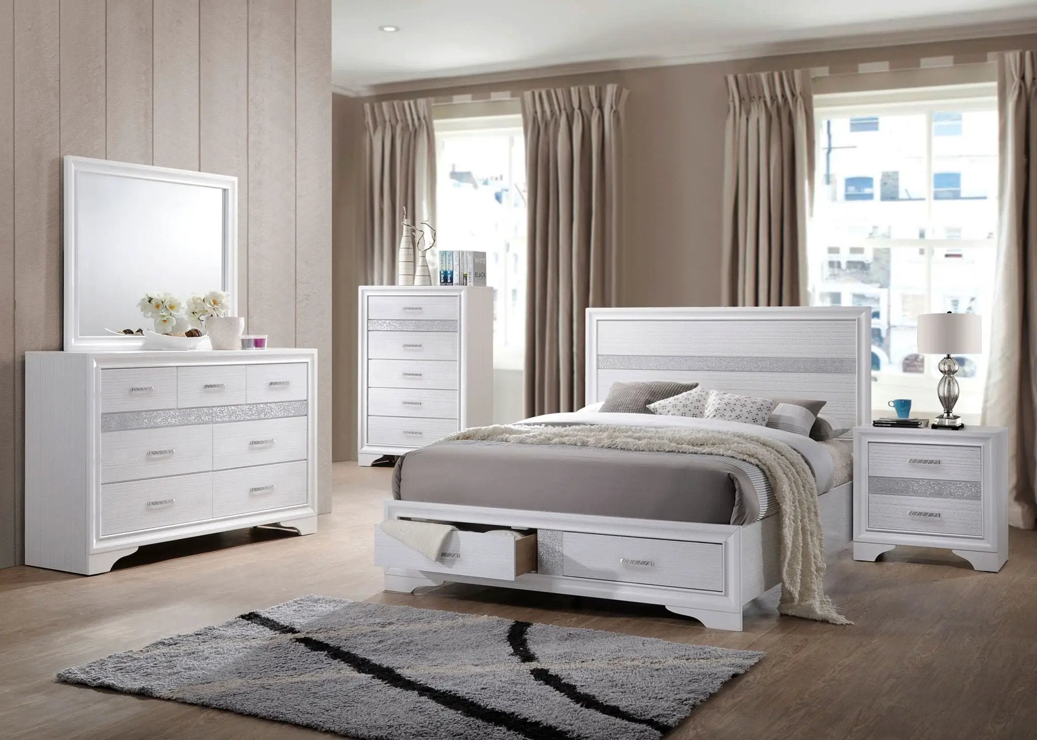 Miranda 5-piece California King Bedroom Set White by Unique Piece Furniture