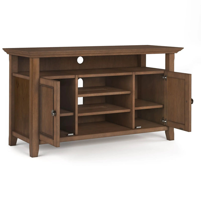 Amherst - TV Media Stand - Rustic Natural Aged Brown by HouseOfZazla