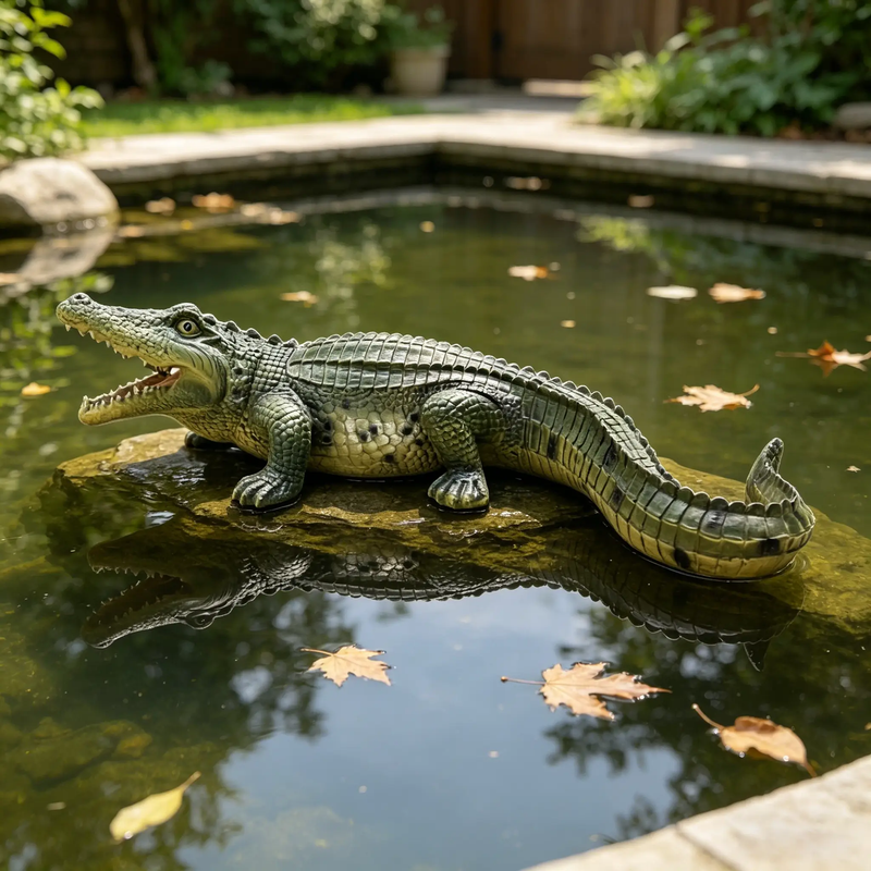 23" Simulated Crocodile Garden Statue by HouseOfZazla