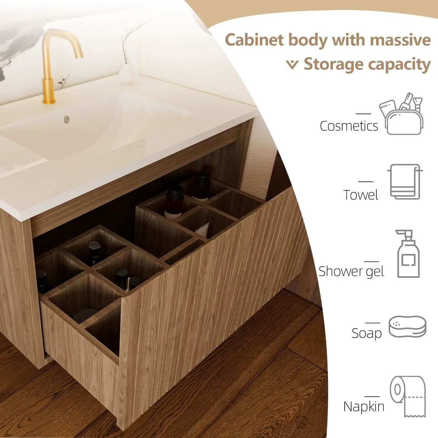 Wall Mounted Floating Bathroom Vanity With Sink And Drawers by HouseOfZazla