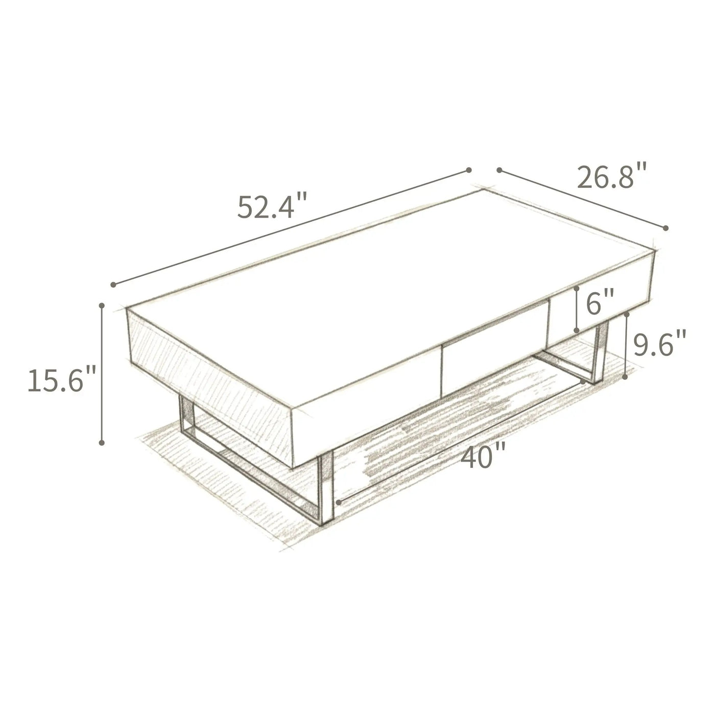 Rectangular Coffee Table With Hidden Storage by HouseOfZazla