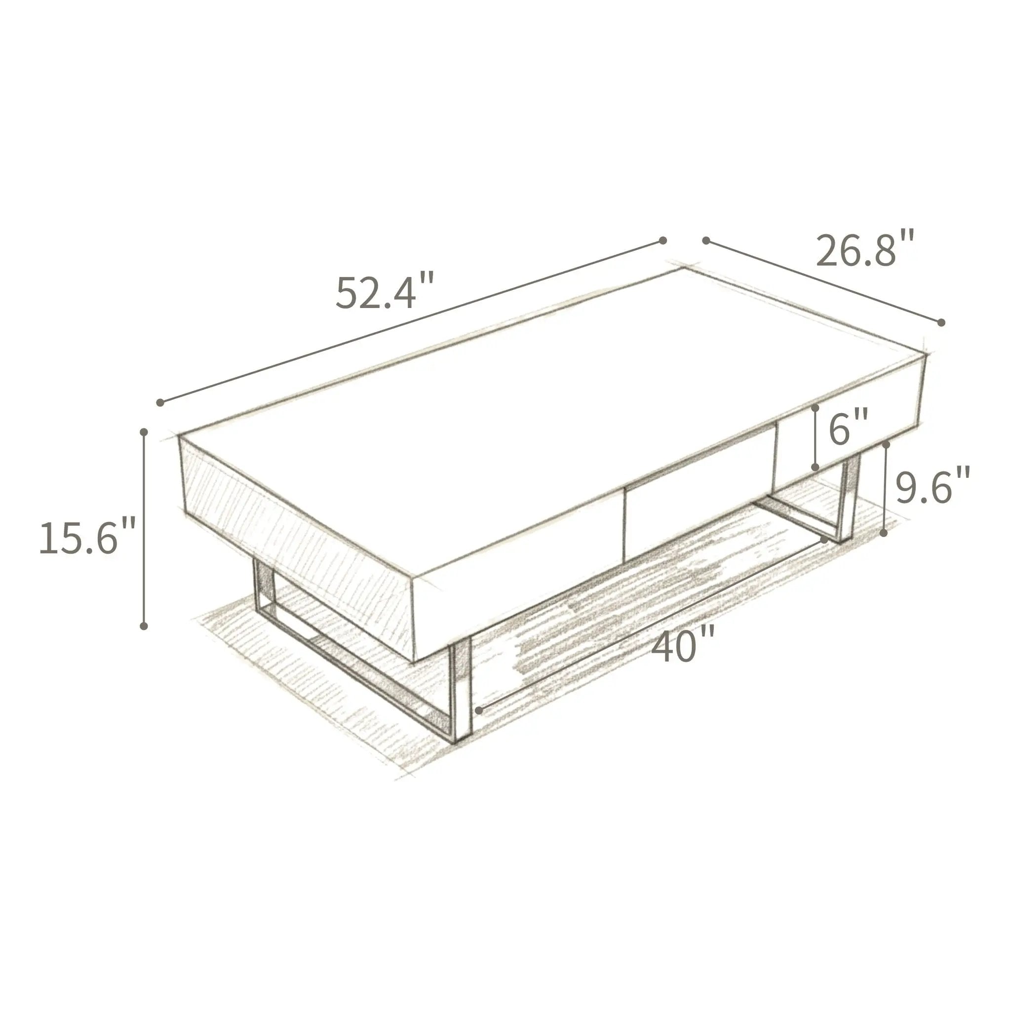 Rectangular Coffee Table With Hidden Storage by Unique Piece Furniture