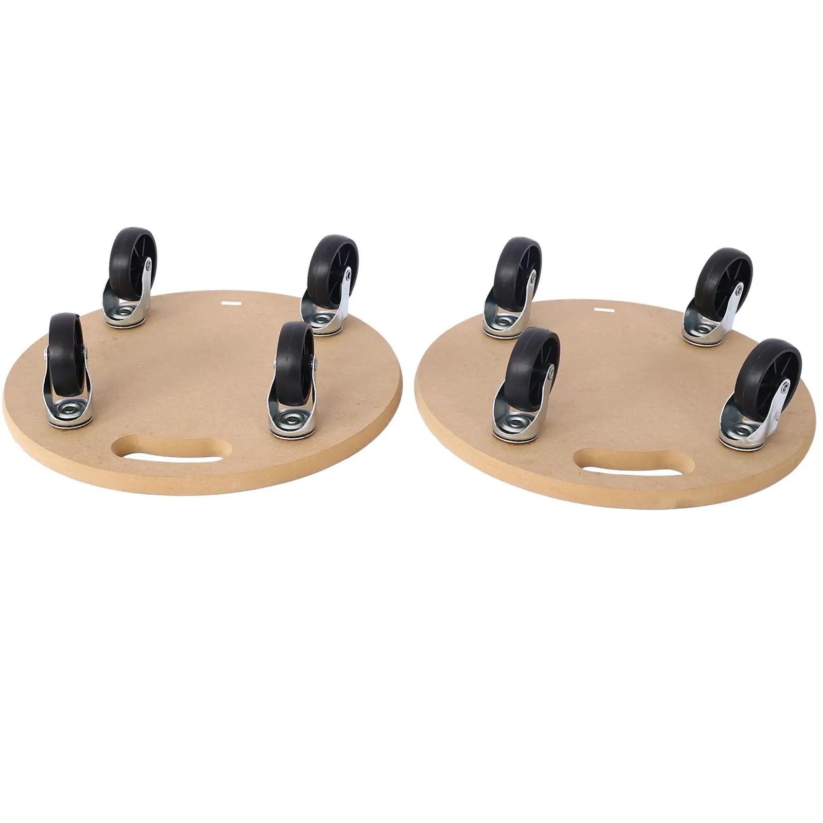 Furniture Moving Dolly, Heavy Duty Wood Rolling Mover With Wheels For Piano Couch Fridge Heavy Items, Securely Holds 500 Lbs (2 Piece Round Platform) - Natural by HouseOfZazla