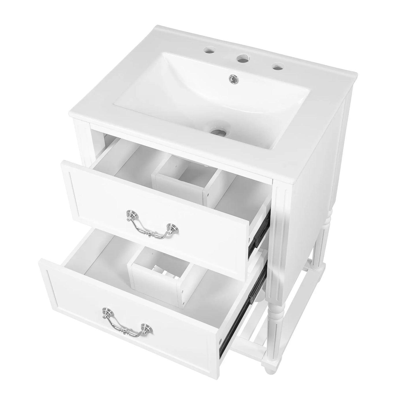 Wave Design Bathroom Vanity With Sink, 2 Drawers And Open Shelf by HouseOfZazla