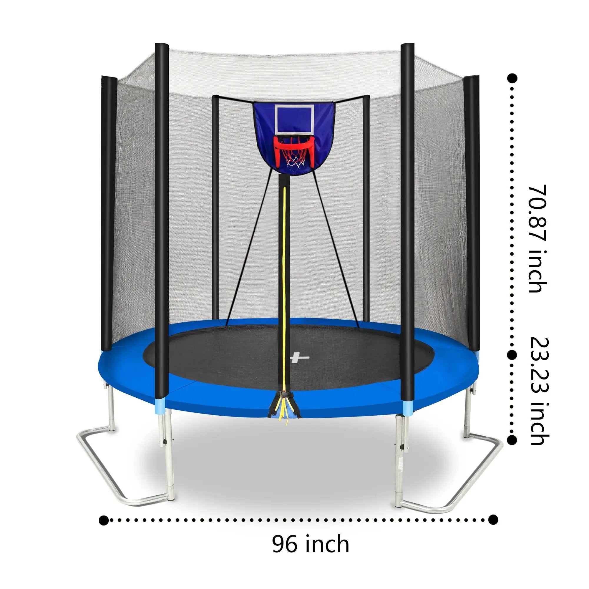 8FT Trampoline with Basketball Board and Inflator by HouseOfZazla