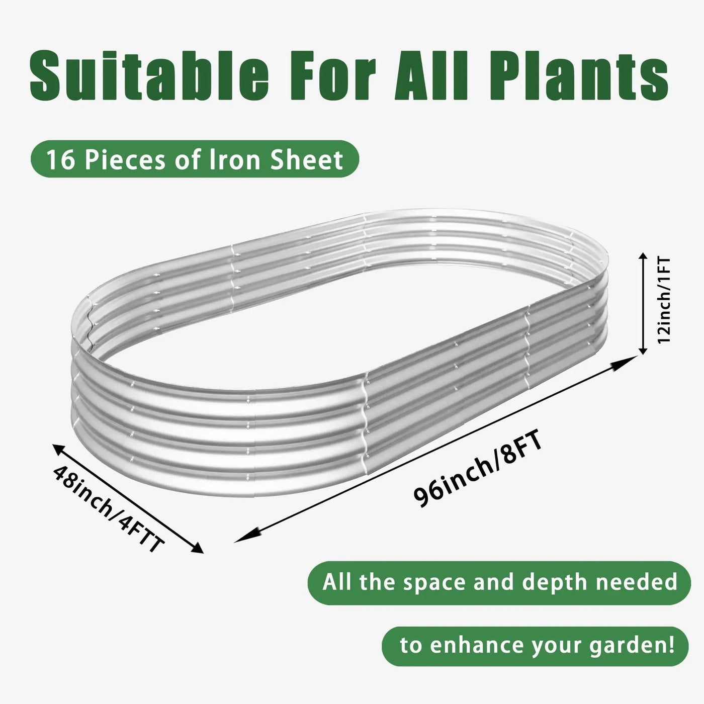 Heavy Duty Galvanized Raised Garden Bed Kit For Vegetables, Flowers & Herbs by HouseOfZazla