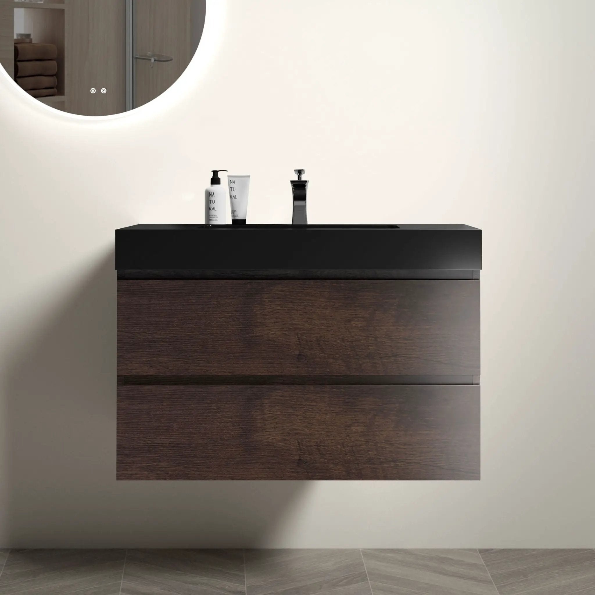 Alice - Bathroom Vanity Wall Mounted With Sink, Large Storage Floating Bathroom Vanity For Modern Bathroom, One-Piece Sink Basin Without Drain And Faucet by Unique Piece Furniture