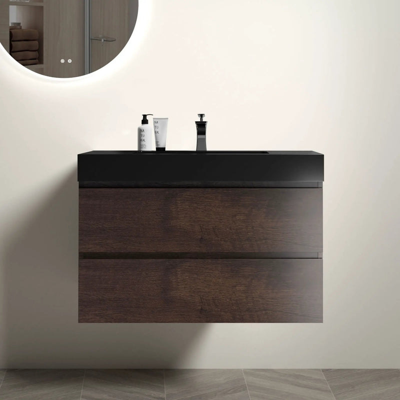 Alice - Bathroom Vanity Wall Mounted With Sink, Large Storage Floating Bathroom Vanity For Modern Bathroom, One-Piece Sink Basin Without Drain And Faucet by Unique Piece Furniture