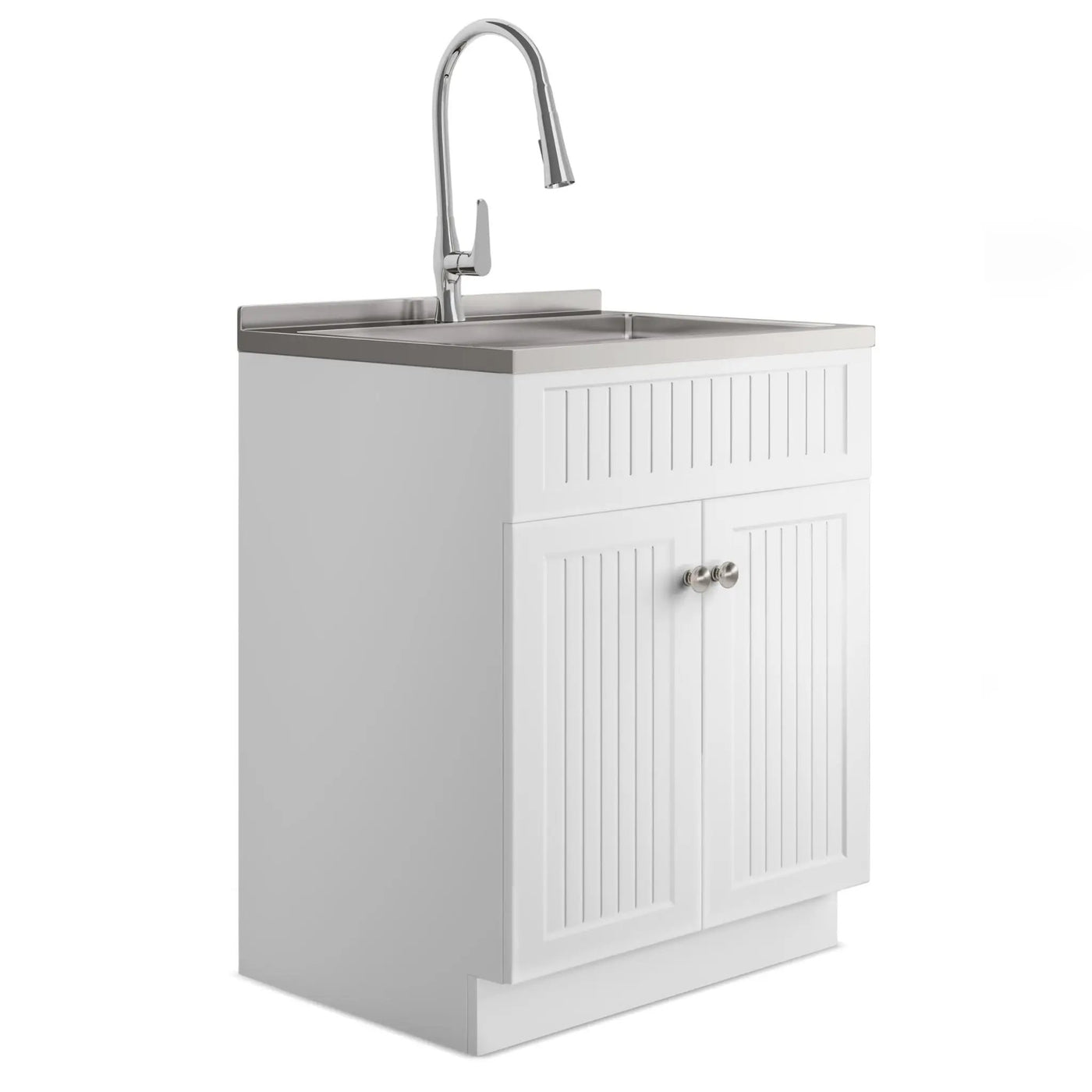 Beckham - Laundry Cabinet & Faucet And Stainless Steel Sink by HouseOfZazla