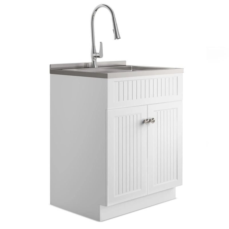 Beckham - Laundry Cabinet & Faucet And Stainless Steel Sink by HouseOfZazla