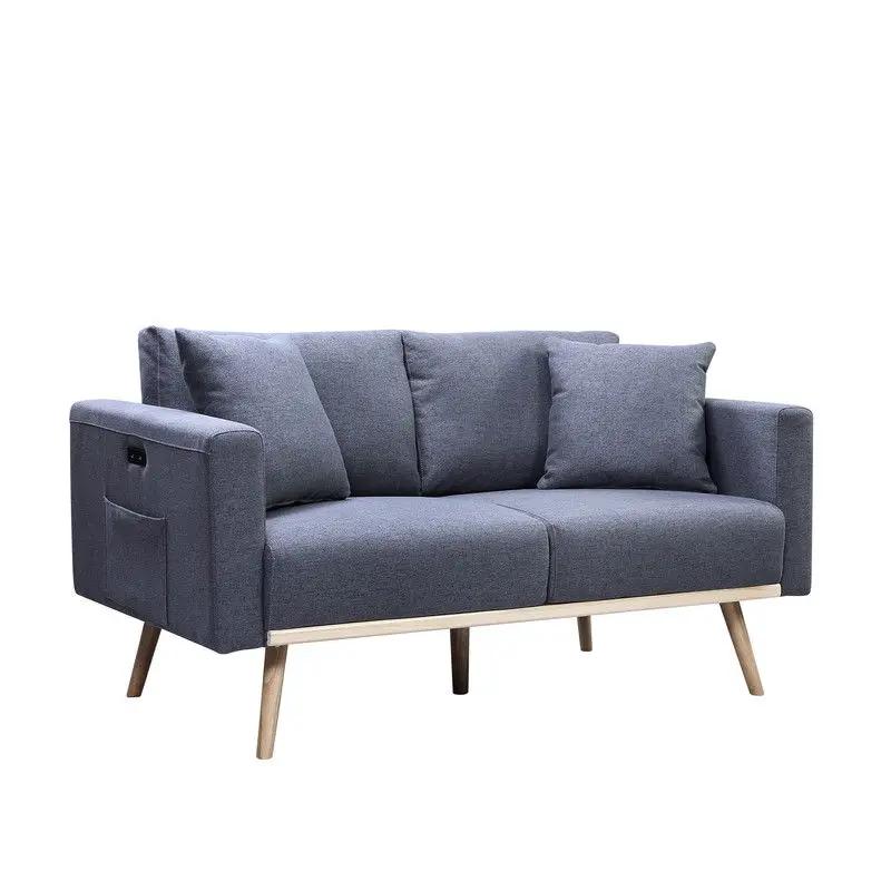 Easton - Fabric Loveseat With USB Charging Ports Pockets And Pillows by Unique Piece Furniture