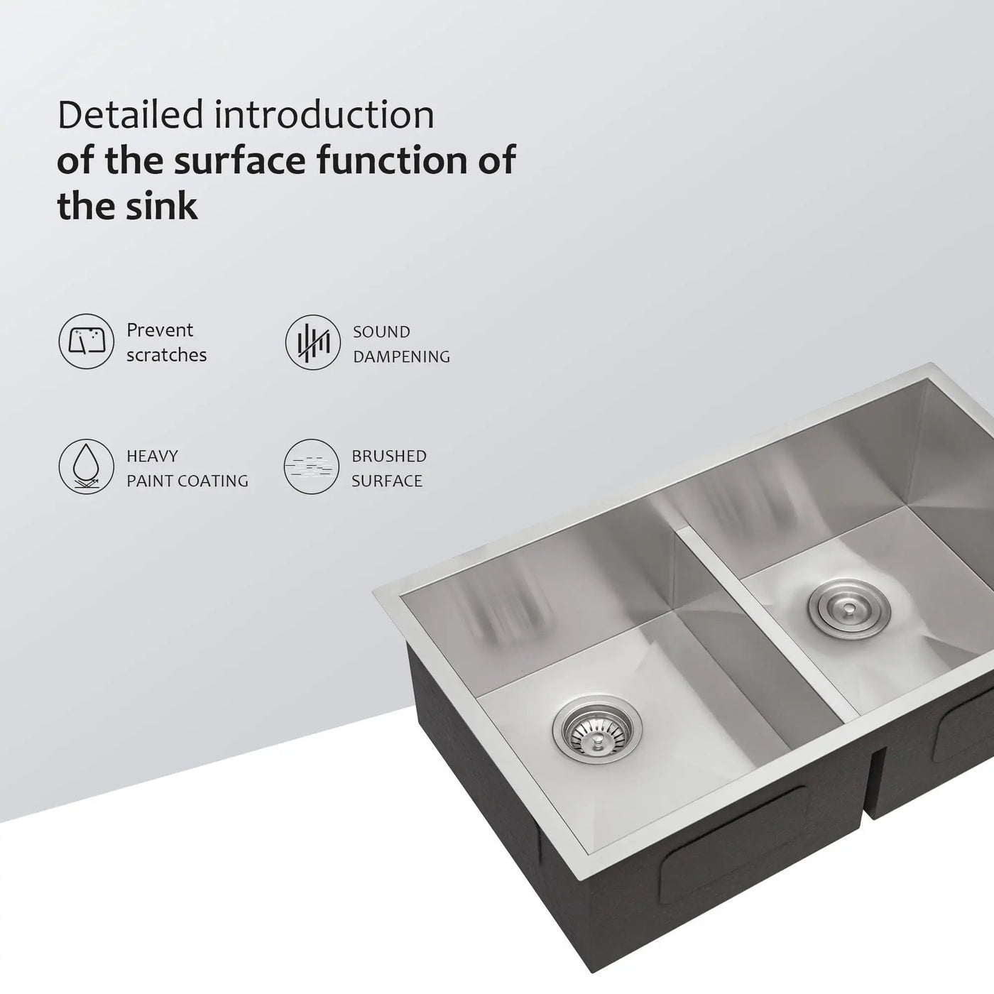 Modern Double Bowl Undermount Sink Design With 10" Deep Basins by HouseOfZazla