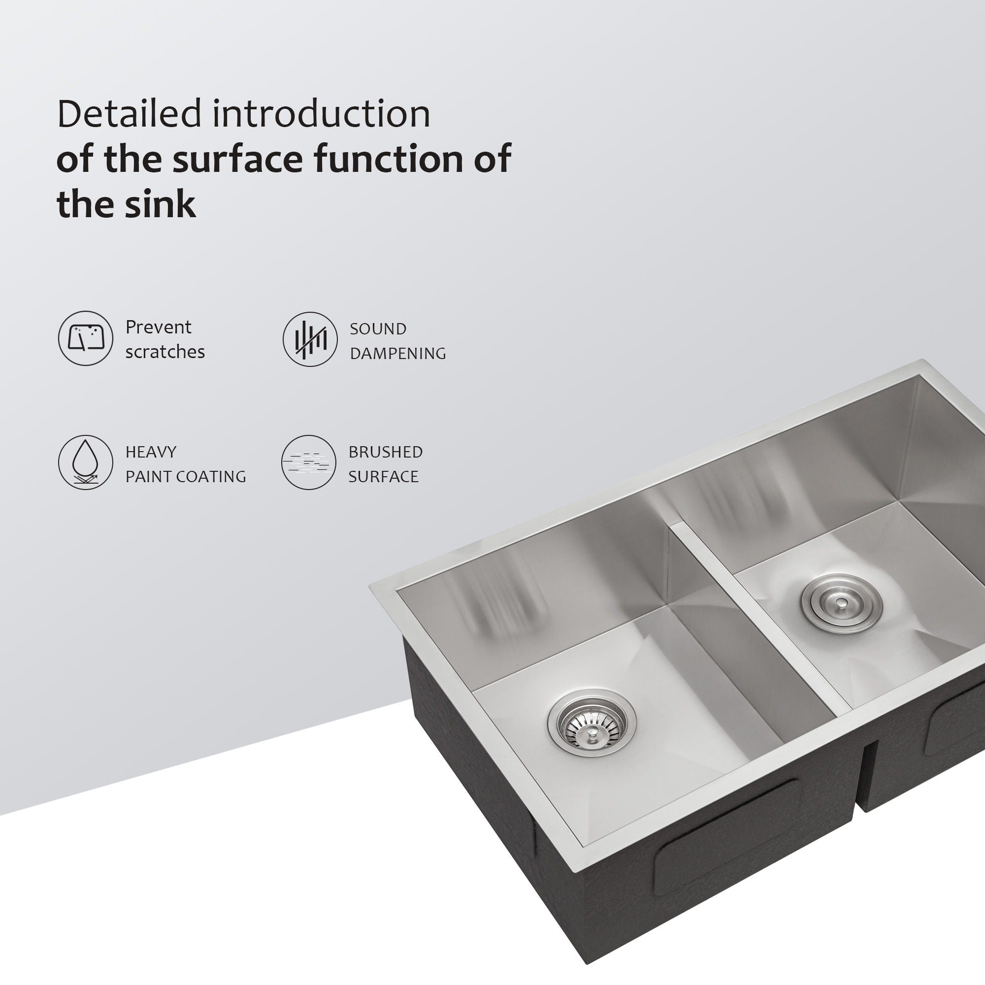Modern Double Bowl Undermount Sink Design With 10" Deep Basins by HouseOfZazla