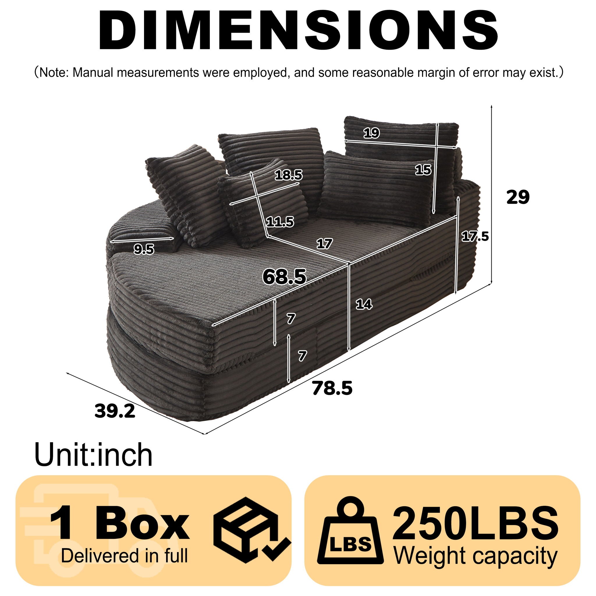 Semi Circular 2 In 1 Sofa Bed With Neck Pillow And Throw Pillows by HouseOfZazla