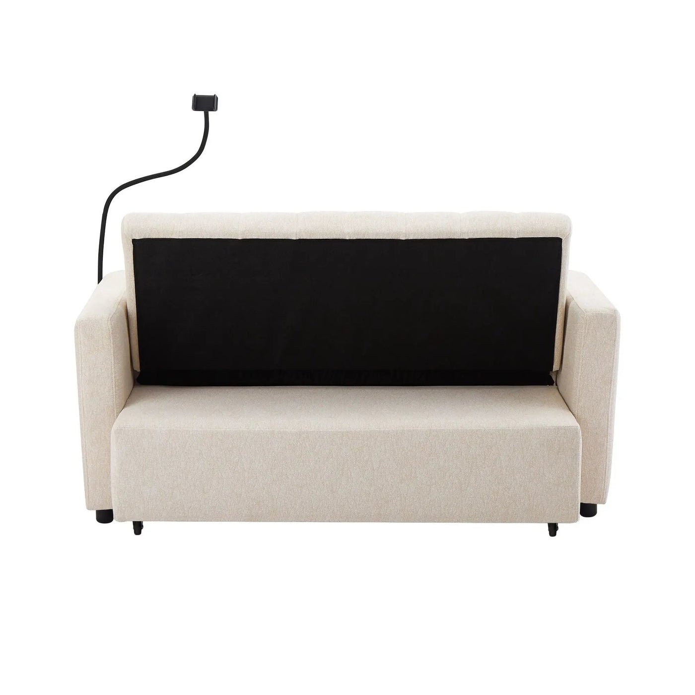 Convertible Sofa Bed Loveseat Sofa With Three USB Ports, Two Side Pockets, Two Cup Holders And 360° swivel Phone Holder For Living Room by HouseOfZazla