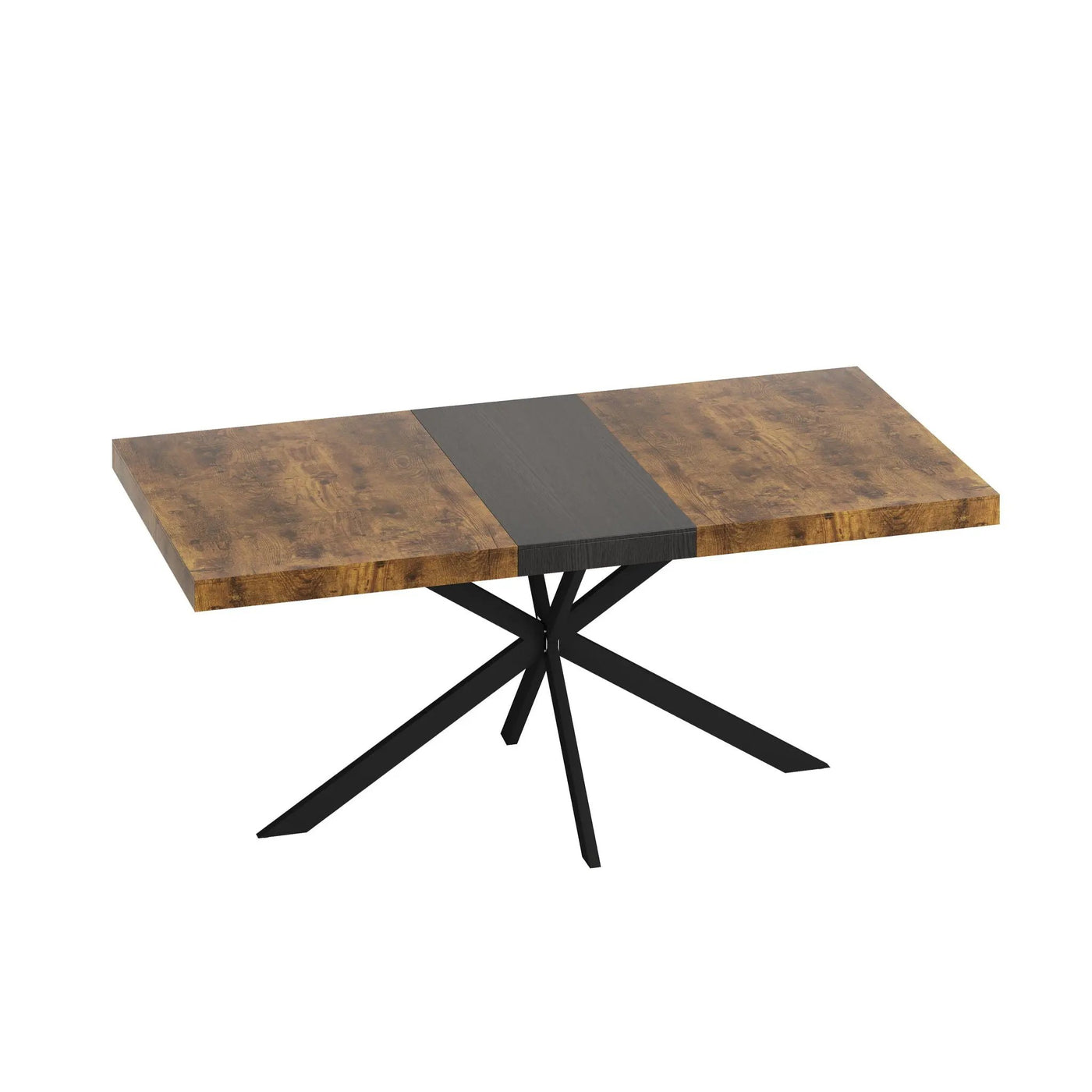 Retro Rectangular Stretch Dining Table With Embossed Center Plate by HouseOfZazla