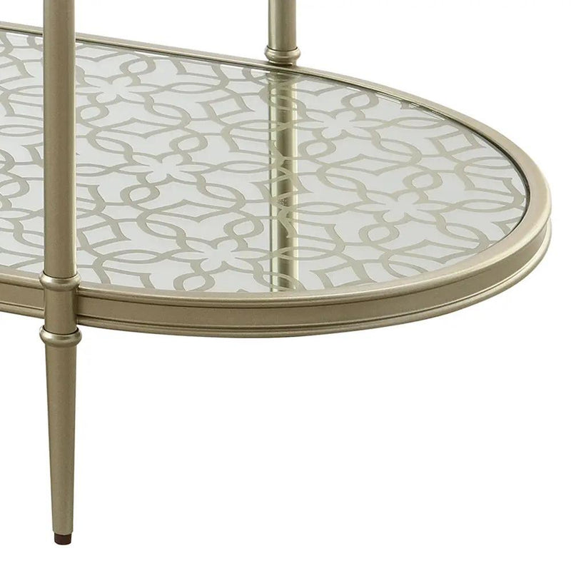Zaba - TV Stand - Glass Top & Champagne by Unique Piece Furniture