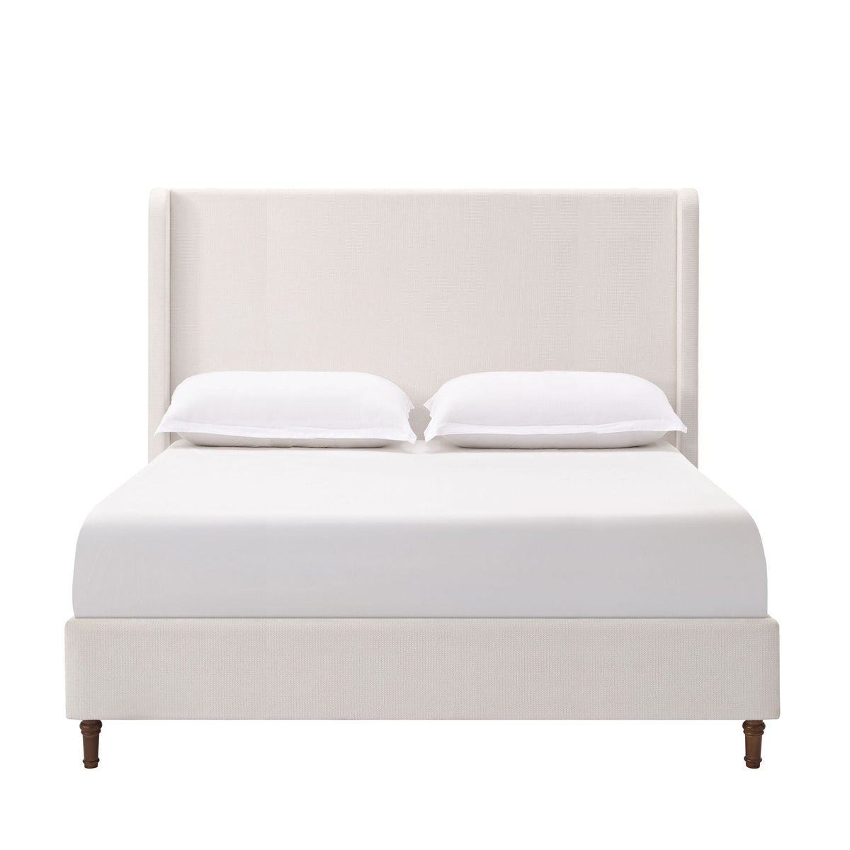 Tall Headboard Upholstered Bed with No Box Spring Needed - Cream, photo 4 of 40