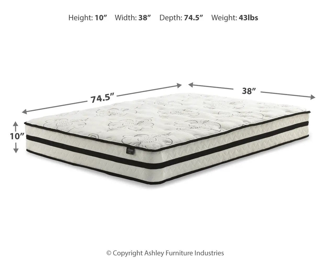 Chime 10 Inch Hybrid - Medium Hybrid Mattress by Unique Piece Furniture