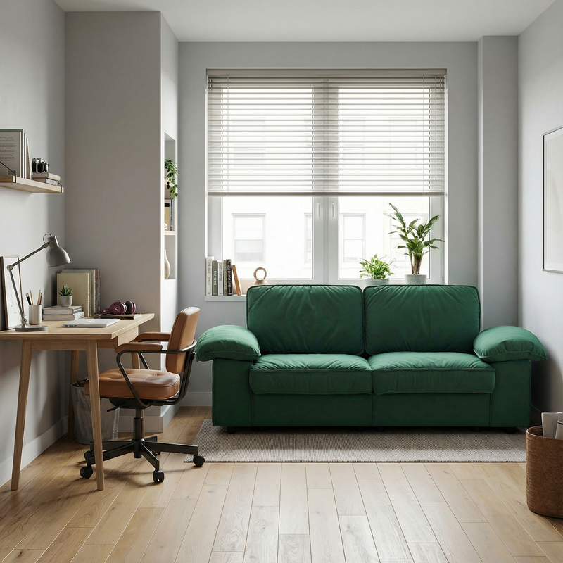 Modern Green Velvet Storage Sofa (2.5S) 78.74 Inch by HouseOfZazla