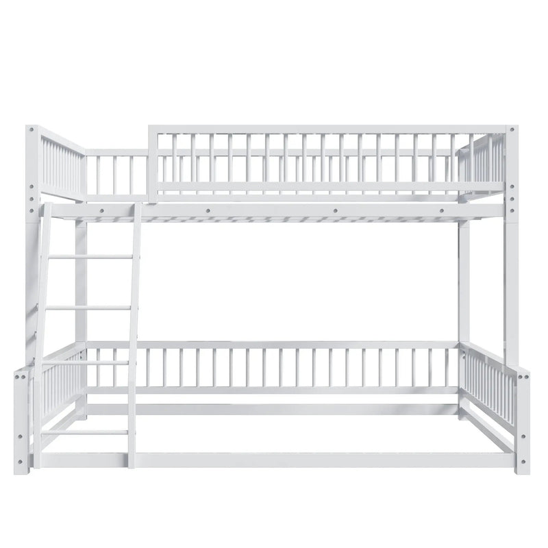 Bunk Bed Frame With Ladder And Safety Guardrails by HouseOfZazla