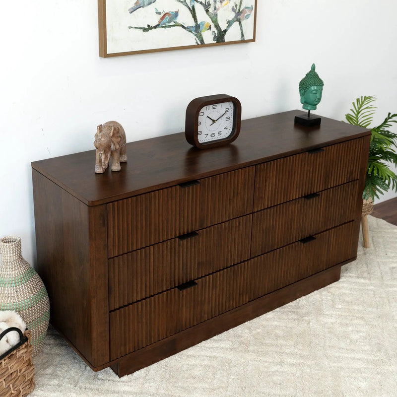 Lola - Dresser With 6 Drawers - Dark Brown by HouseOfZazla