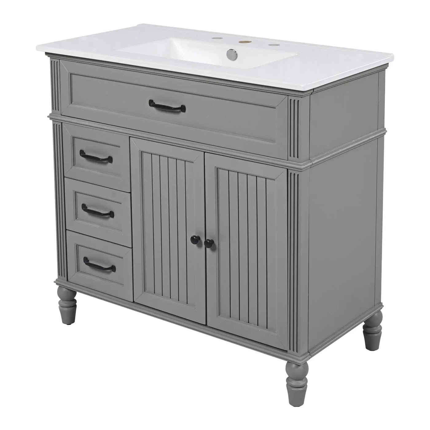 Bathroom Vanity With Sink, Freestanding Cabinet & Drawers by HouseOfZazla