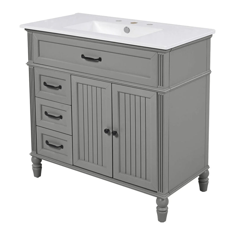 Bathroom Vanity With Sink, Freestanding Cabinet & Drawers by HouseOfZazla