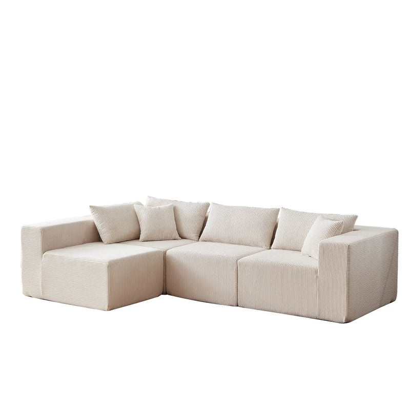 Modular L Shaped Sectional Compressed Sofa, Free Combination by HouseOfZazla