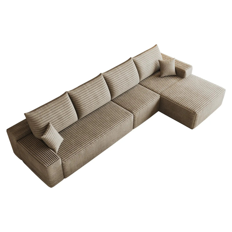 134" Cloud Sectional Couch with L-Shaped Chaise by HouseOfZazla