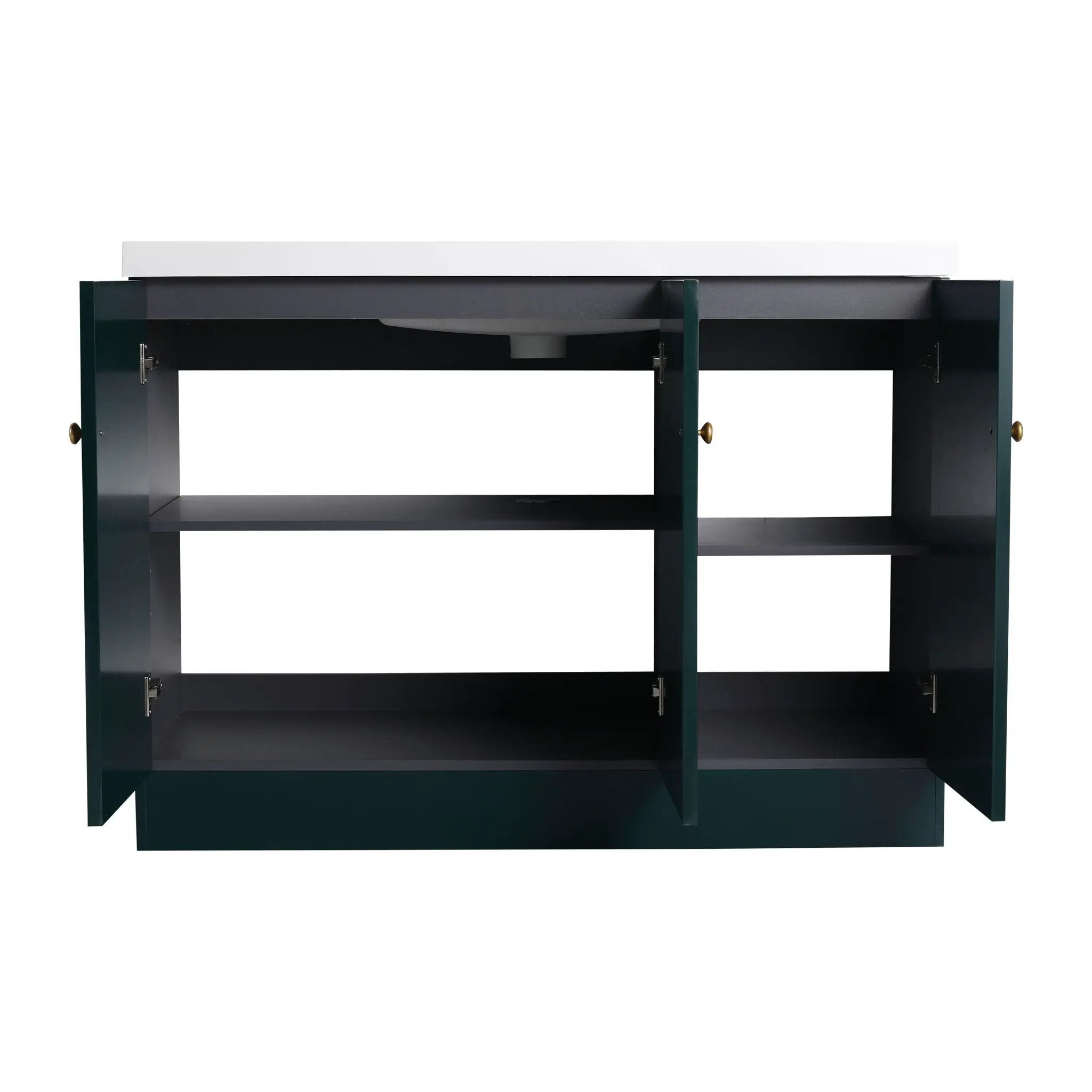 Contemporary Freestanding Bathroom Vanity With Resin Sink & Soft-Close Cabinet Doors by HouseOfZazla