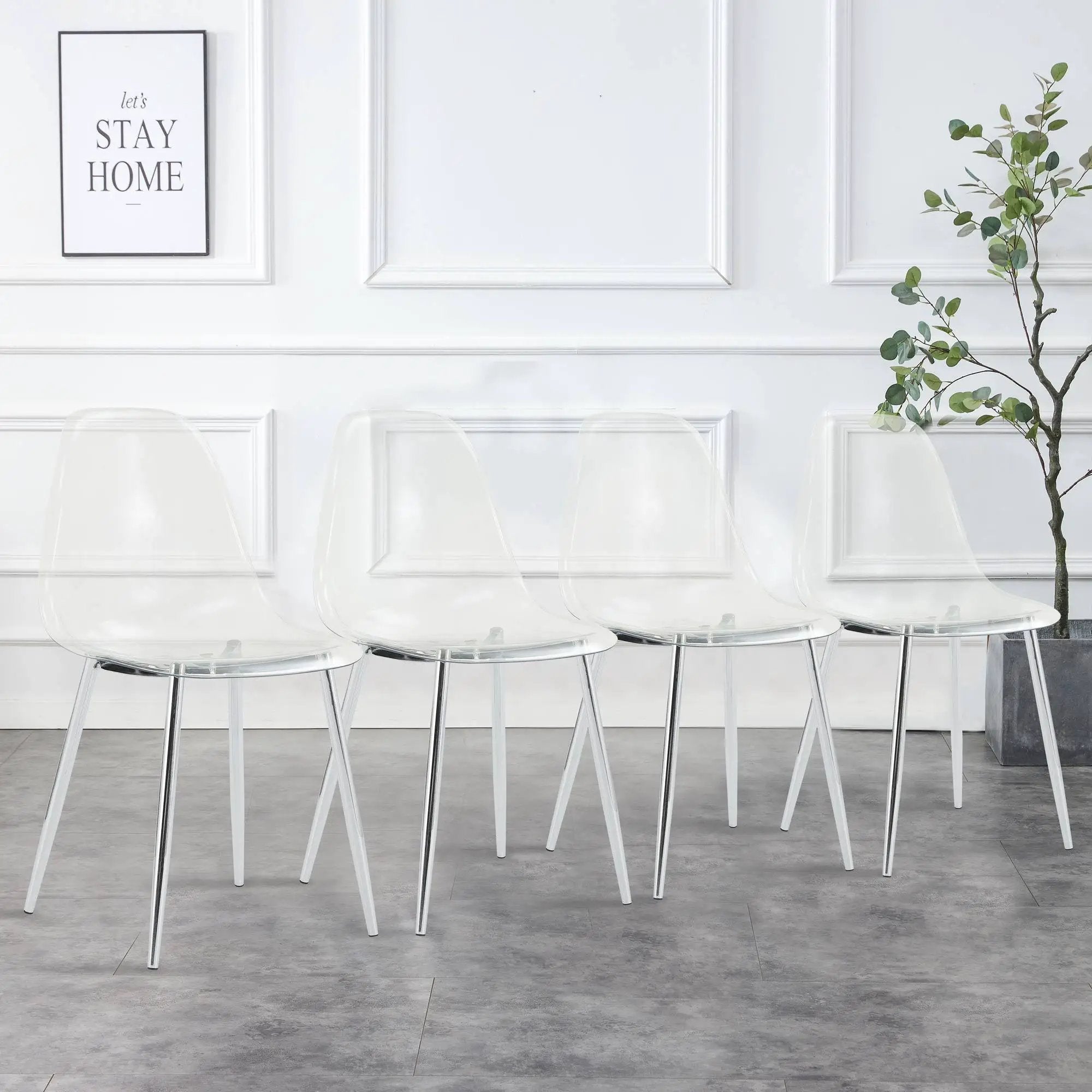 Modern Minimalist Transparent Dining Chair - 6-Piece Set by HouseOfZazla