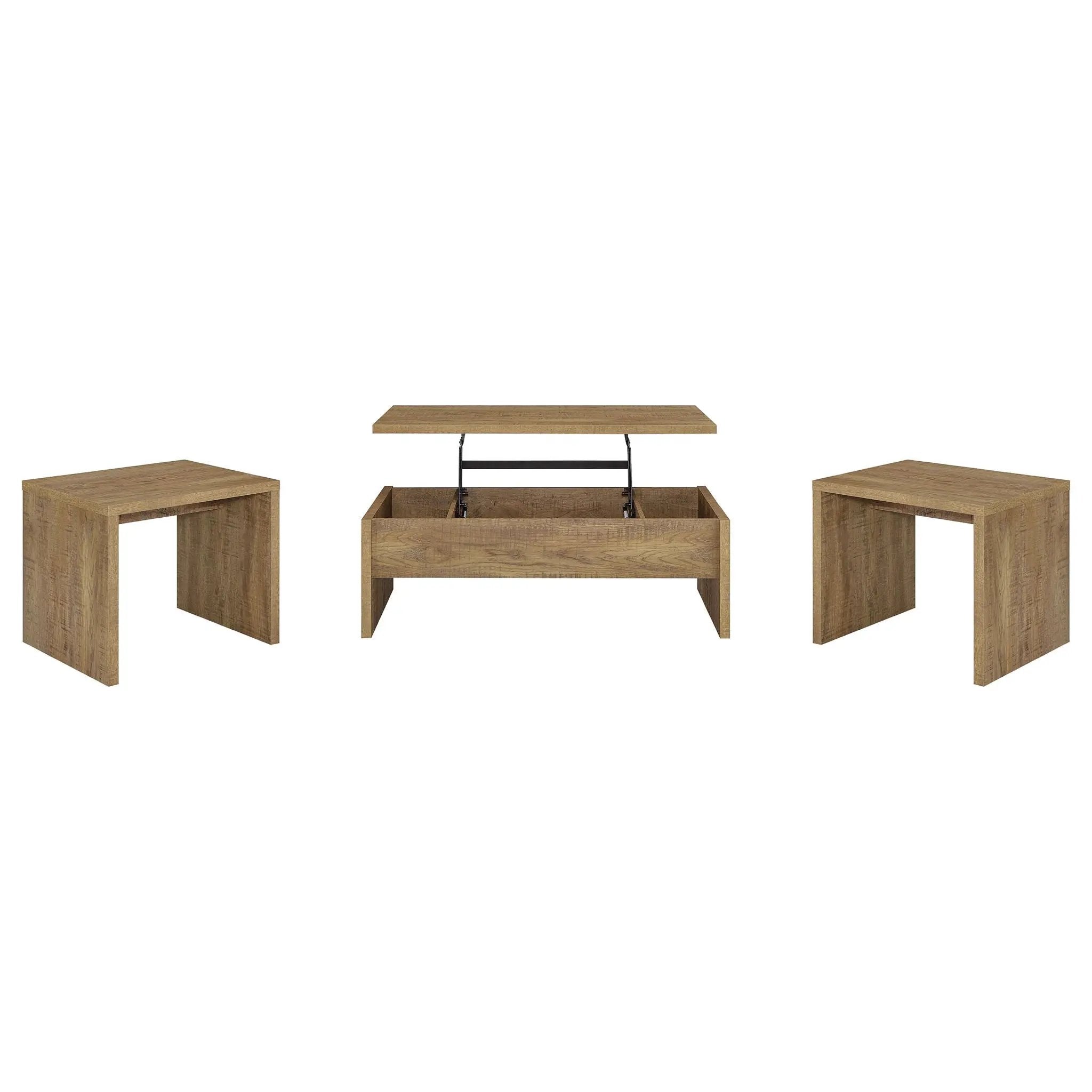 Canoga 3-piece Lift Top Cocktail Coffee Table Set Mango by Unique Piece Furniture