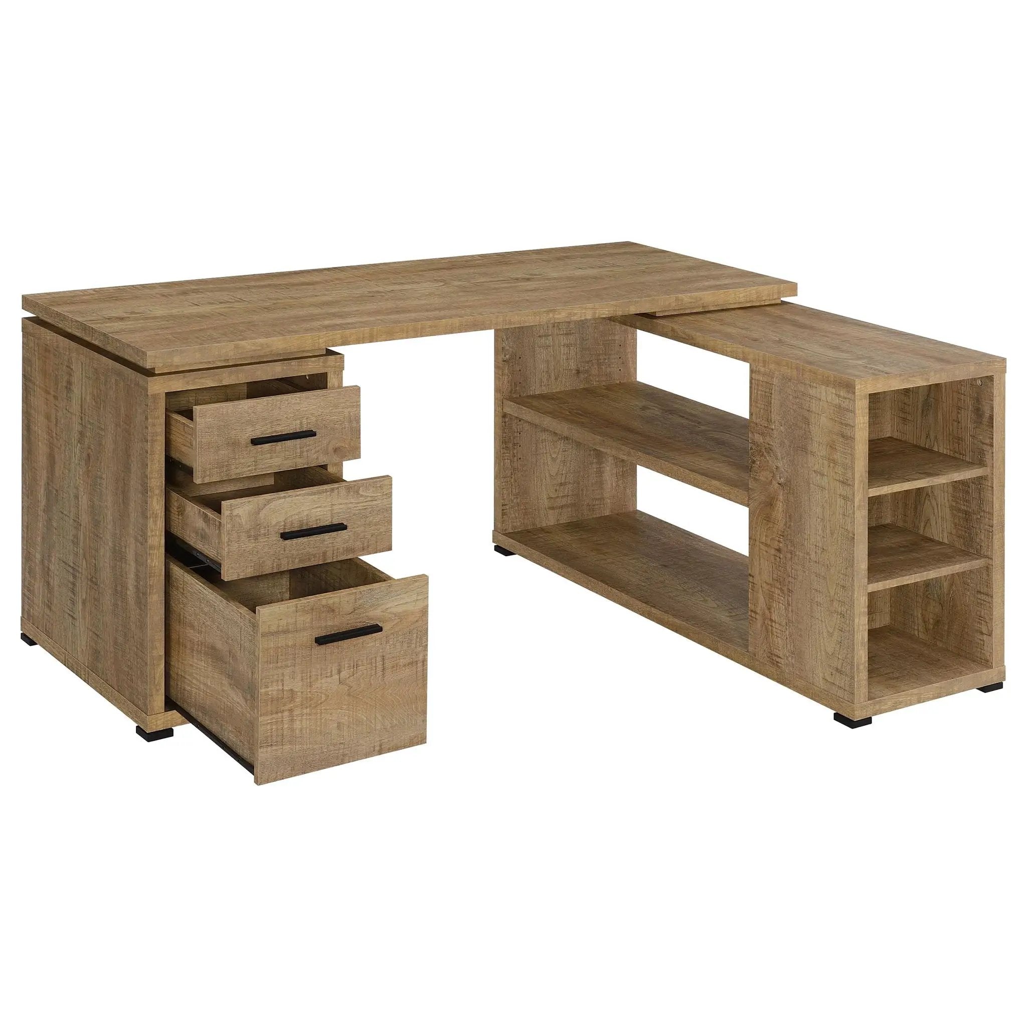 Yvette 60-inch 3-drawer L-Shape Computer Desk Mango by Unique Piece Furniture