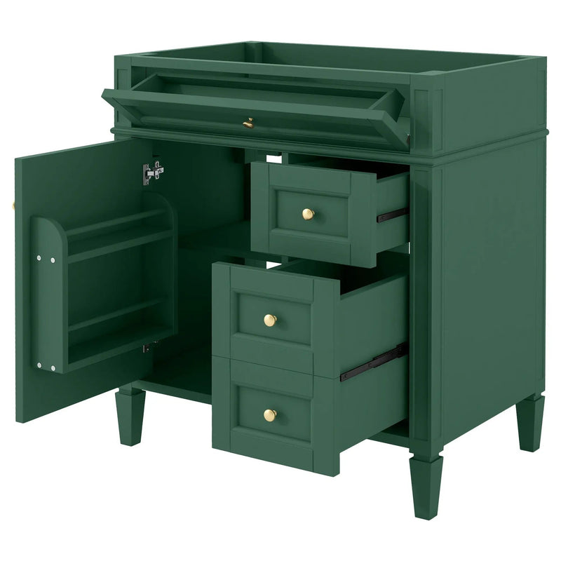 Bathroom Vanity With 2 Drawers And Tip-Out Drawer, Storage Cabinet by Unique Piece Furniture
