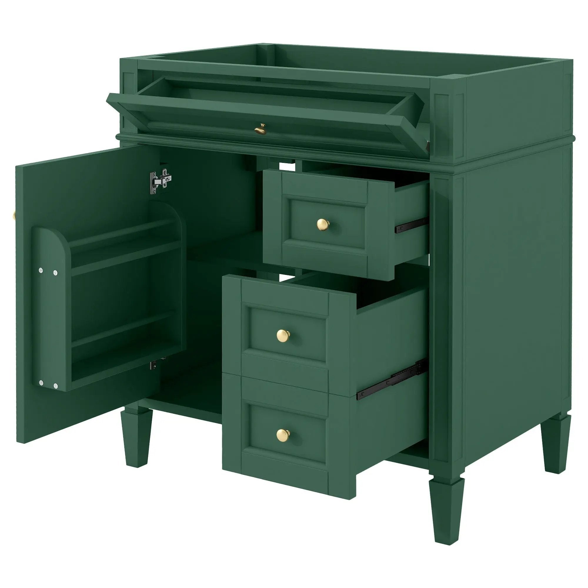 Bathroom Vanity With 2 Drawers And Tip-Out Drawer, Storage Cabinet