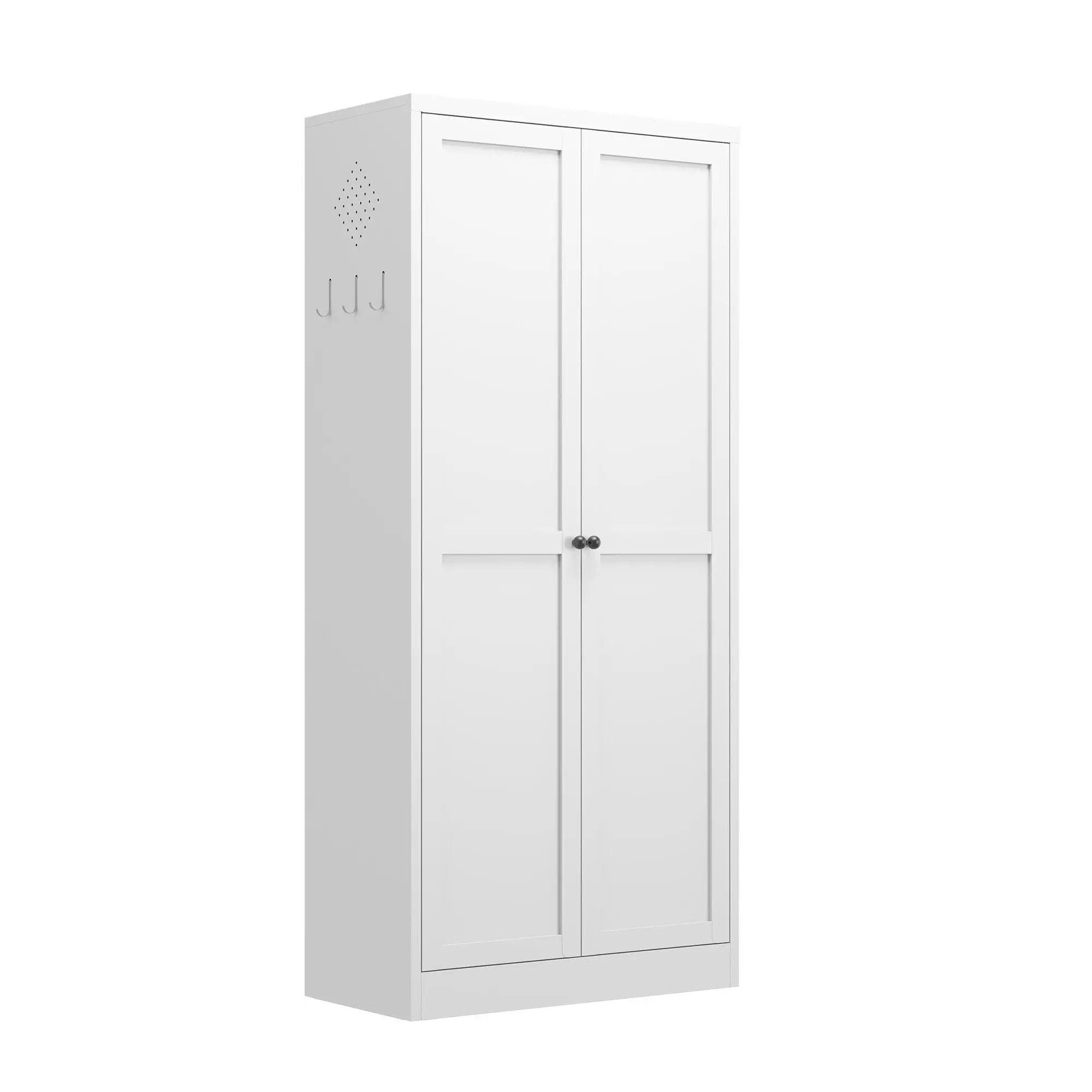 Metal Kitchen Pantry Cabinet With Adjustable Storage And 4 Heavy Duty Shelves - White by Unique Piece Furniture